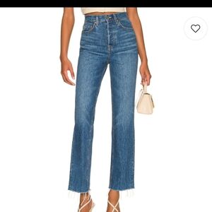 GRLFRND The Cassidy Mid Rise Straight Classic Denim 27